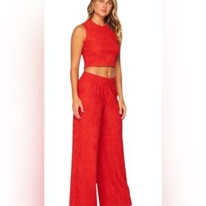 Women's Red Wide-Leg Pants & Top Set! Brand New! Multiple Sizes Available!